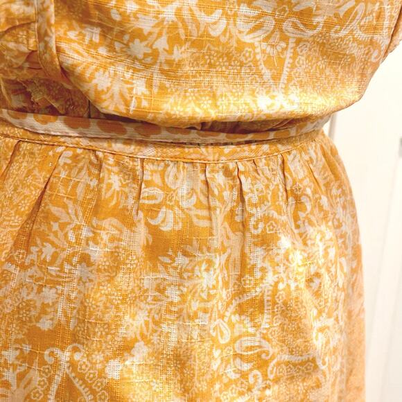 French Connection Orange Floral Square Neck Mini Dress Size 10 Ruffle Strap - Picture 12 of 16